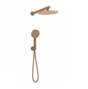 סט מקלחת דגם דנבר ראש מקלחת זרוע מזלף 3 מצבים נקודת מים עם מתלה וצינור רוז גולד מוברש DENVER-RG סניטק