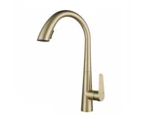 ברז מטבח נשלף מזלף דו מצבי זהב מוברש OB0809G סניטק