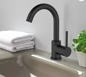 ברז לכיור רחצה פיה מסתובבת שחור מט ZV0121K סניטק