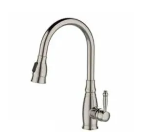 ברז מיקסר גבוה פיה מסתובבת מזלף נשלף דו מצבי ניקל מוברש OB0804N סניטק