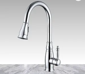 ברז מיקסר גבוה פיה מסתובבת מזלף נשלף דו מצבי ניקל - OB0804CH סניטק