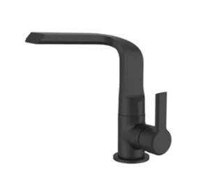 ברז לכיור רחצה בעיצוב יוקרתי פיה מסתובבת שחור מט ZV0124K סניטק