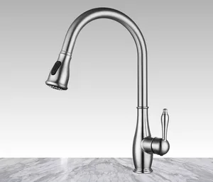 ברז מיקסר גבוה פיה מסתובבת מזלף נשלף דו מצבי ניקל - OB0803CH סניטק