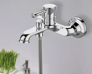 סוללה לאמבטיה צינור ומזלף דגם פלורי ניקל - ZV0421CH סניטק