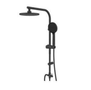 מערכת משולבת דגם סטאר 60 ס"מ ראש מקלחת מזלף 3 מצבים מאחז מתכוונן צינור גמיש שחור מט STAR-K סניטק