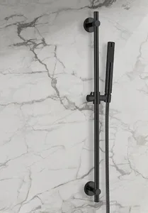 מוט נייד BRASS: מוט מזלף מאחז מתכוונן צינור גמיש שחור מט - אריסטו ARISTO סניטק