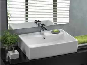 כיור מונח/תלוי 58X43 ס"מ ויסטה לבן מבריק VISTA סניטק