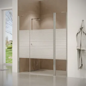 מקלחון חזית 2 דפנות קבועות + דלת שרלטון 120-220 ס"מ ניקל כרום DorRaphael