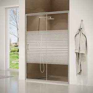 מקלחון חזית דופן קבועה ודלת אוונס 120-140 ס"מ ניקל כרום DorRaphael