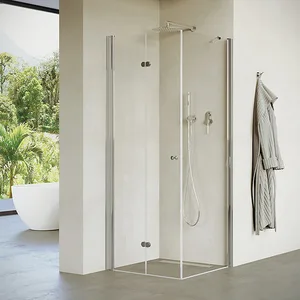 מקלחון פינתי דופן קבועה ודלת הרמוניקה ווייס 65-98 ס"מ ניקל כרום DorRaphael