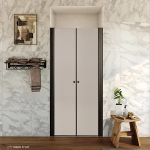 מקלחון חזית 2 דלתות על ציר קווינזי 90-120 ס"מ שחור מט DorRaphael