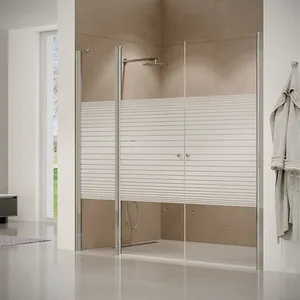 מקלחון חזית 2 דלתות על ציר + דופן קבועה קאטרו 121-160 ס"מ ניקל כרום DorRaphael