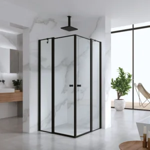 מקלחון פינתי SOLERO - סולרו 70 ממידה 104 סמ עד מידה 164 סמ שחור מט - סניטק