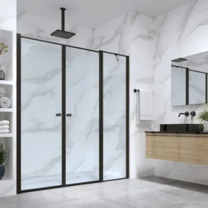 מקלחון חזית MACALLAN - מקאלן 35 ממידה 101.5 סמ עד מידה 155.5 סמ שחור מט - סניטק