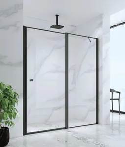 מקלחון חזית METRO - מטרו 70 ממידה 134 סמ עד מידה 172 סמ שחור מט - סניטק