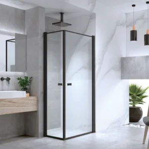 מקלחון פינתי נטורל - NATURAL ממידה 34 סמ עד מידה 92 סמ שחור מט - סניטק