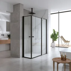 מקלחון פינתי ACCENT - אקסנט 60 ממידה 94 סמ עד מידה 154 סמ שחור מט - סניטק