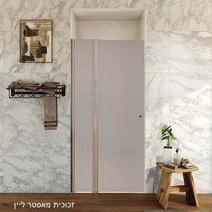 מקלחון חזית דופן קבועה דלת על ציר לוגן זכוכית גלינה 91.5-153 סמ ניקל כרום - דור רפאל