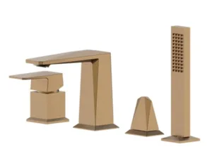 ברז אינטרפוץ 4 דרך ארבעה חלקים להתקנה על האמבטיה זהב S-44 MTI