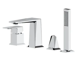 ברז אינטרפוץ 4 דרך ארבעה חלקים להתקנה על האמבטיה ניקל S-44 MTI