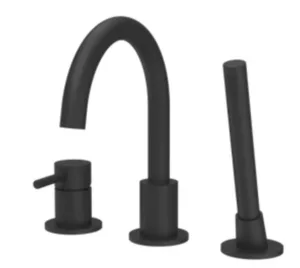 ברז אינטרפוץ 4 דרך שלושה חלקים להתקנה על האמבטיה שחור מט S-43 MTI