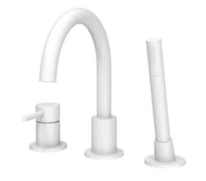 ברז אינטרפוץ 4 דרך שלושה חלקים להתקנה על האמבטיה לבן מט S-43 MTI