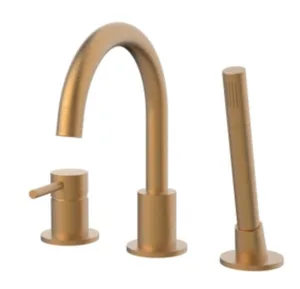 ברז אינטרפוץ 4 דרך שלושה חלקים להתקנה על האמבטיה זהב S-43 MTI