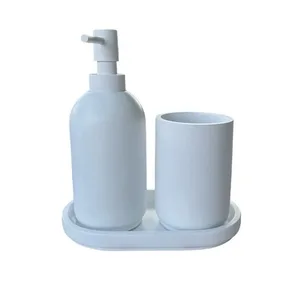 סט קלאסיק - CLASSIC כוס דיספנסר ומגש לבן מלדן