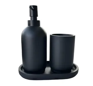סט קלאסיק - CLASSIC כוס דיספנסר ומגש שחור מלדן