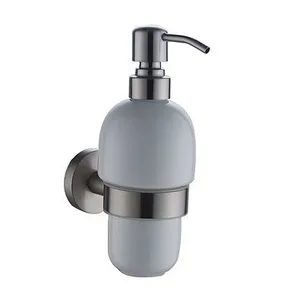 דיספנסר לסבון נוזלי חרס ניקל מוברש תלוי בקידוח/ בהדבקה דגם עדן - ED563ST מלדן