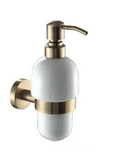 דיספנסר לסבון נוזלי חרס ברונזה תלוי בקידוח/ בהדבקה דגם עדן - ED563BRZ מלדן