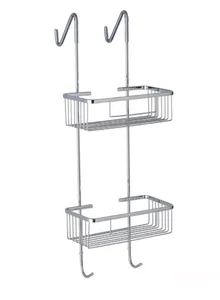 רשת מלבנית כפולה תלויה למקלחון ניקל מוברש דגם ספא SNB4600.2 מלדן