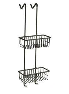 רשת תלויה מלבנית כפולה למקלחון שחור מט דגם ספא SNB4600.2BK מלדן