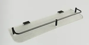 מדף זכוכית 60 ס"מ ניתן בקידוח/ בהדבקה שחור מט R0029060BK מלדן