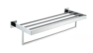 מדף מגבות 60 ס"מ ניקל ניתן בקידוח/ בהדבקה דגם אפולו 30100C מלדן