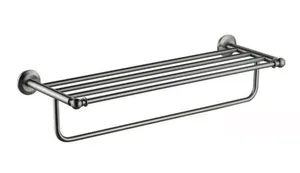 מדף בית מלון 60 ס"מ ניקל מוברש ניתן בקידוח/ בהדבקה דגם מונקו 80300ST מלדן