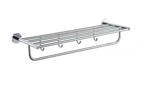 מדף בית מלון 60 ס"מ עם קולבים ניקל ניתן בקידוח/ בהדבקה דגם עדן ED85398B מלדן