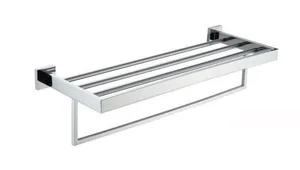 מדף מגבות 60 ס"מ ניקל מוברש ניתן בקידוח/ בהדבקה דגם אפולו 30100ST מלדן