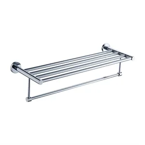 מדף בית מלון 60 ס"מ ניקל תלוי למגבות בקידוח/ בהדבקה דגם עדן ED410.C מלדן