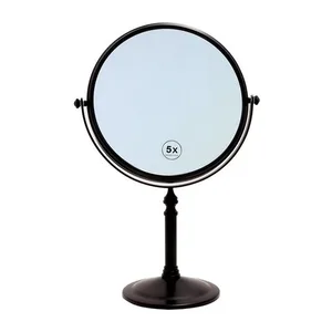 מראה קוסמטית שולחנית מונחת פי 5 שחור מט דגם ארט MR728BK מלדן