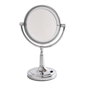 מראה קוסמטית שולחנית מונחת תאורת לד פי 7 ניקל דגם ארט MR3036 מלדן