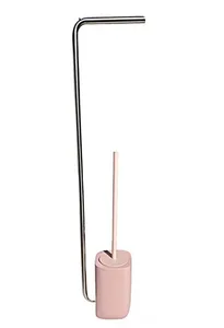 מעמד רצפתי לנייר + מברשת אסלה ורוד אפרסק CPN-500115 מלדן