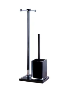 מברשת אסלה מונחת עם מעמד לנייר טואלט סקוור - SQUARE שחור SBK-801555 מלדן