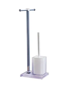 מברשת אסלה מונחת עם מעמד לנייר טואלט סקוור - SQUARE לבן SWT-601555 מלדן