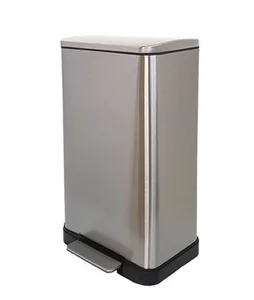 פח אשפה למטבח 50 ליטר JAVA טריקה שקטה ניקל מט 8858ST מלדן