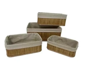 סט 4 סלסלות במבוק מלבניות בגדלים שונים HD23087 מלדן