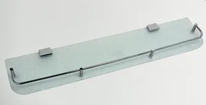 מדף זכוכית 60 ס"מ ניתן בקידוח/ בהדבקה ניקל R0029060C מלדן