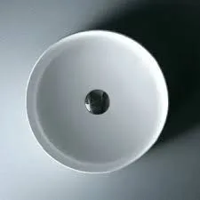 כיור מונח עגול לבן מבריק דפנות דקות