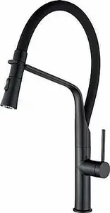 ברז מטבח קנט נשלף - שחור מט