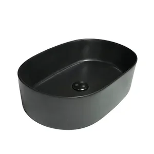 כיור מונח אובלי בשחור מט